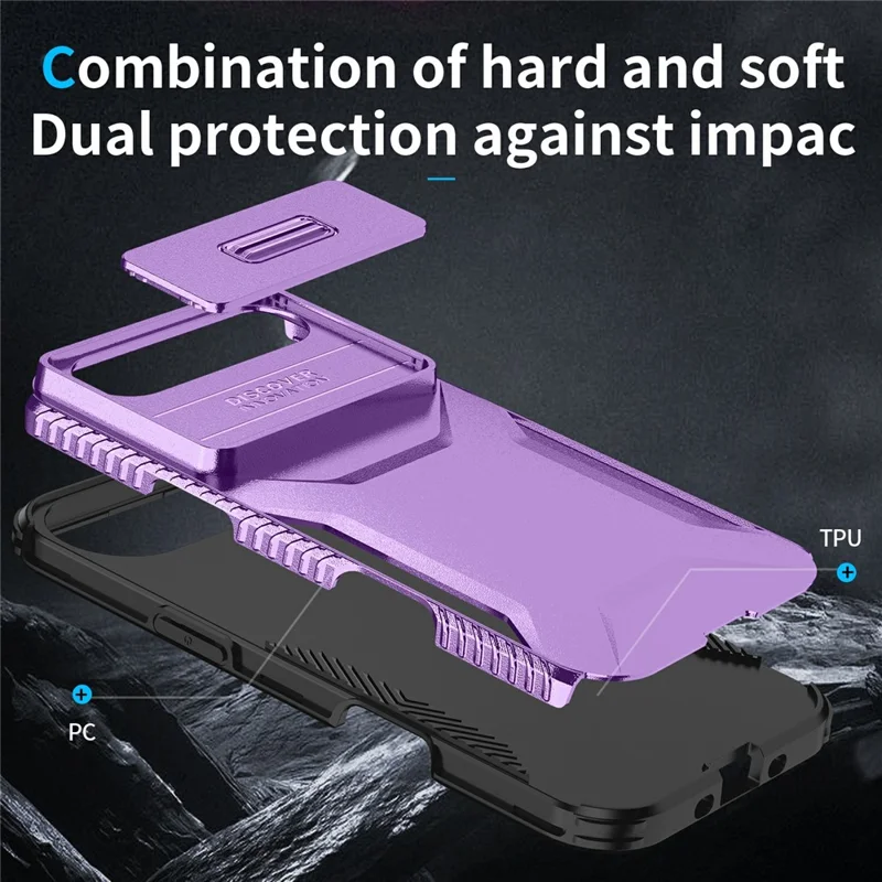 For iPhone Air Case Camshield TPU + PC Phone Cover Non-Slip Side Edge - Purple