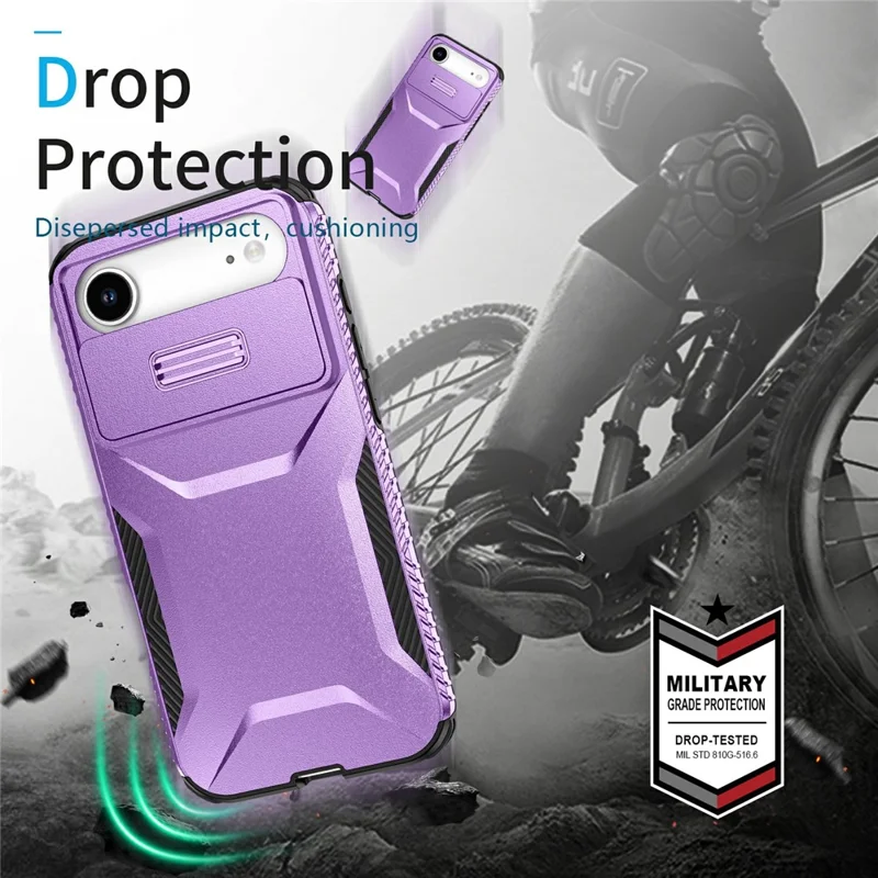 For iPhone Air Case Camshield TPU + PC Phone Cover Non-Slip Side Edge - Purple