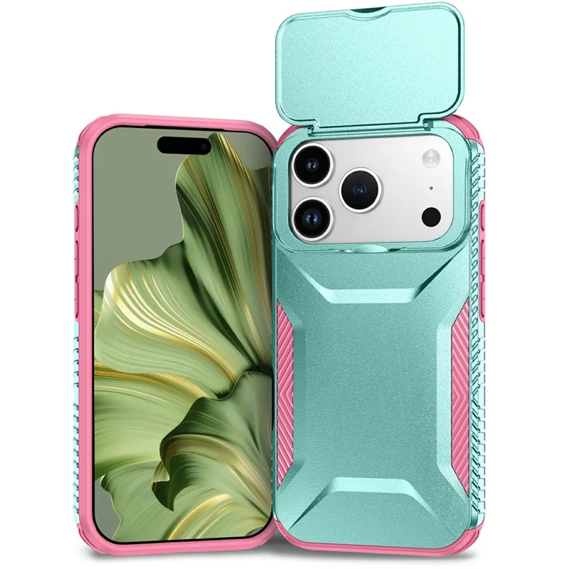 For iPhone 17 Pro Case Camshield TPU + PC Phone Cover Non-Slip Side Edge - Green / Pink