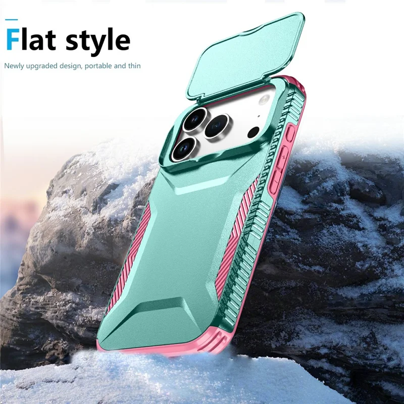 For iPhone 17 Pro Case Camshield TPU + PC Phone Cover Non-Slip Side Edge - Green / Pink