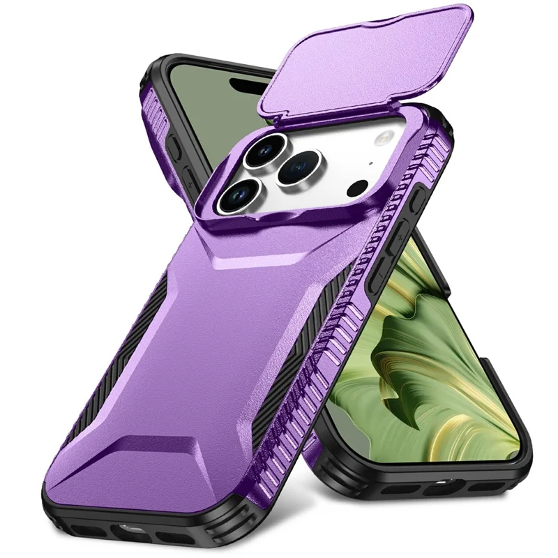 For iPhone 17 Pro Case Camshield TPU + PC Phone Cover Non-Slip Side Edge - Purple
