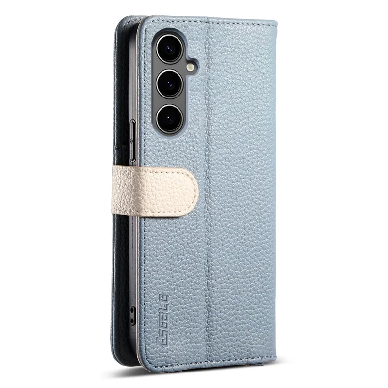 Funda ESEBLE E11 para Samsung Galaxy A16 4G / 5G con Bolsillo de Cremallera, Textura de Cuero, Espejo y Correa de Muñeca - Azul Cielo