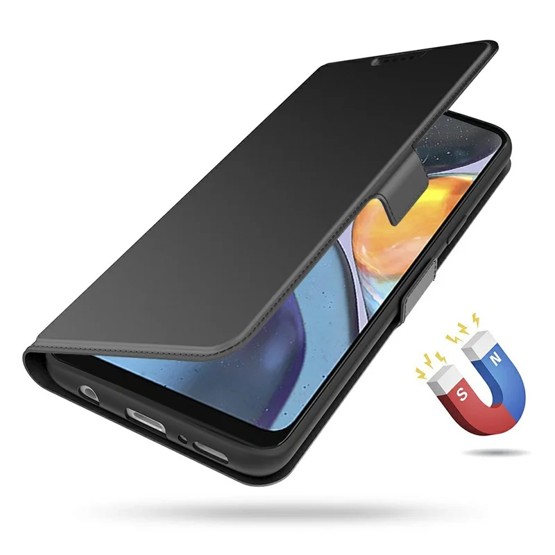 Funda Anticaídas para Motorola Moto G56 5G con Carcasa de TPU Interior, Cuero y Ranura para Tarjetas - Negro