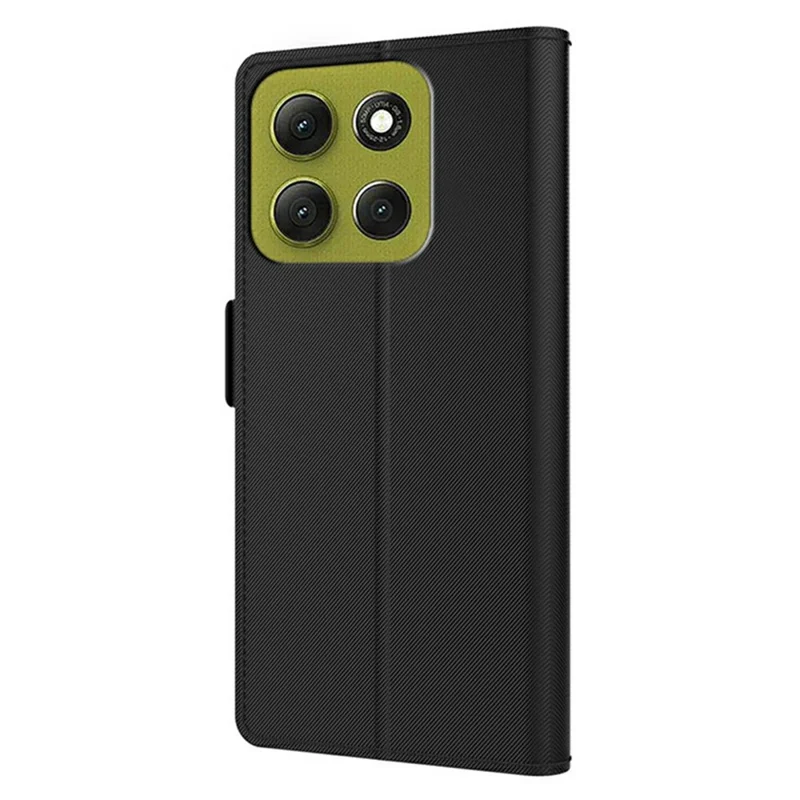 Capa para Motorola Moto G86 5G com Suporte em Couro Sintético, Porta-cartões e Espelho - Preto