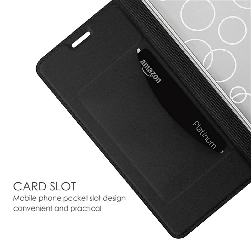 For Samsung Galaxy A07 4G Case PU Leather Phone Cover with Card Holder Stand - Black