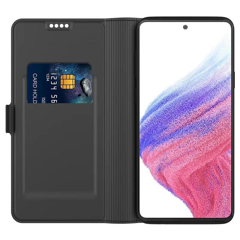 For Samsung Galaxy M36 5G Case Shockproof TPU Inner Shell Leather Phone Cover Card Slot - Black