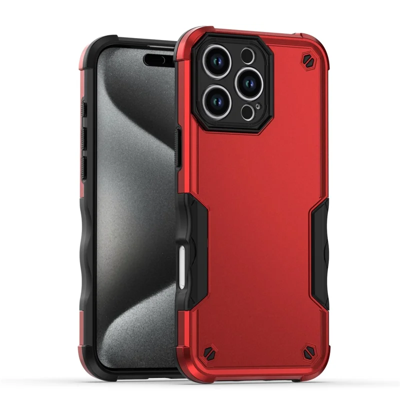 For iPhone 16 Pro Case Hybrid Drop Protection PC + TPU Phone Cover - Red