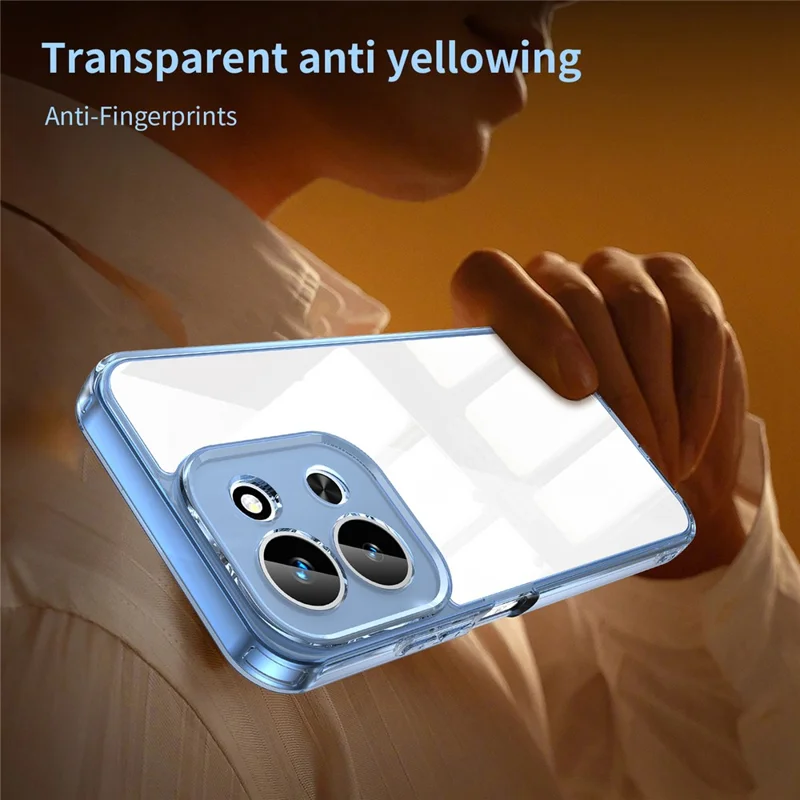 For Xiaomi Redmi 15C 4G (Global) (171mm) / Poco C85 4G Case TPU + Acrylic Phone Back Cover Anti Yellowing - Transparent Blue