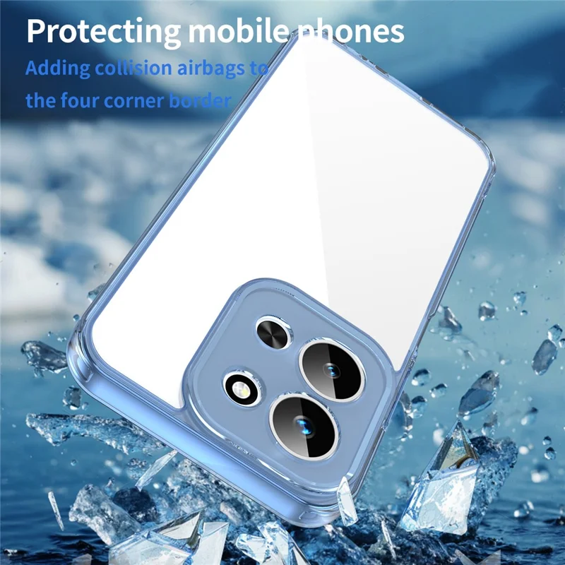 For Xiaomi Redmi 15C 4G (Global) (171mm) / Poco C85 4G Case TPU + Acrylic Phone Back Cover Anti Yellowing - Transparent Blue