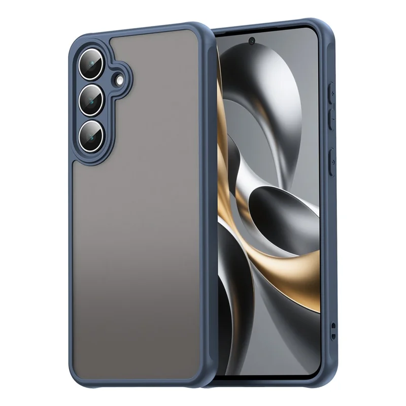 Samsung Galaxy S25 FE-hoesje Stootbestendig met Luchtkussens Matte Doorzichtige PC + TPU Achterkant - Blauw