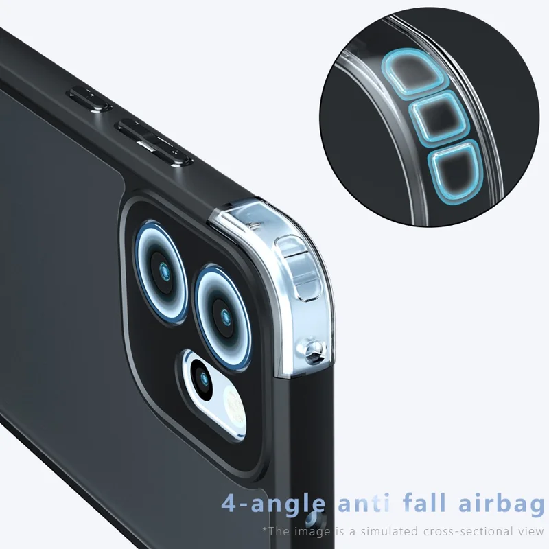 Pour Oppo Reno14 F 5G Étui Coque Effet Peau Tactile TPU + PC Mat, Transparent Noir