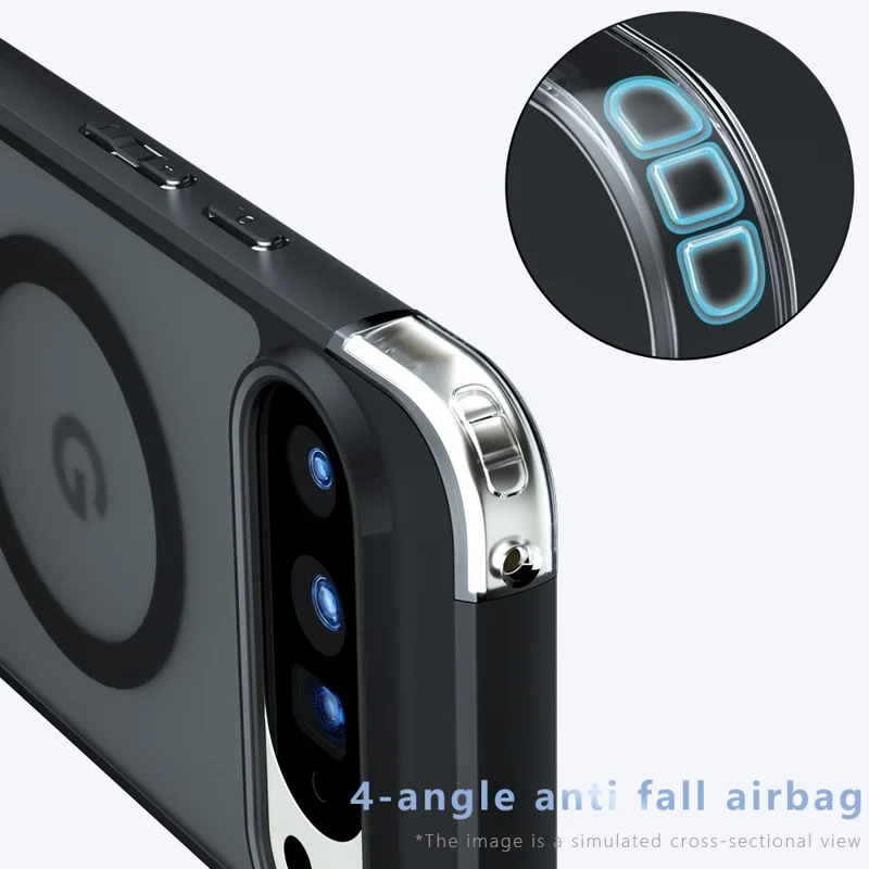 Per Google Pixel 10 Pro XL Custodia Compatibile con MagSafe TPU + Pelle Opaca PC Custodia Telefonica Touch
