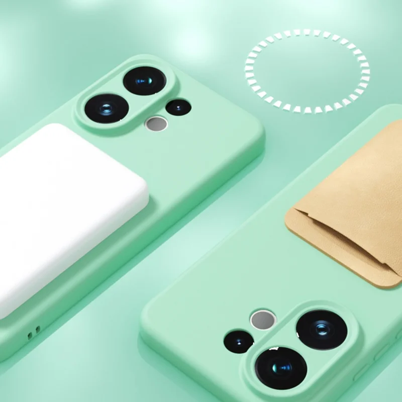 YCADEN Funda para vivo S30 5G Compatible con MagSafe Recortes precisos Cubierta trasera de TPU del teléfono - Gris guijarro