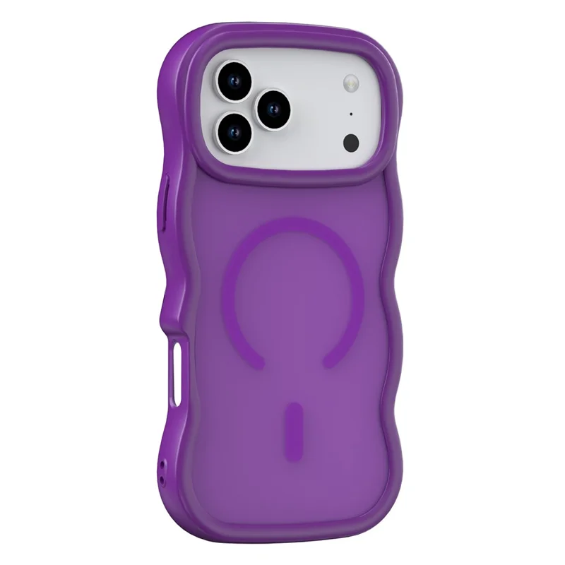 Étui pour iPhone 17 Pro Max compatible avec MagSafe Coque arrière en TPU + PC Toucher en forme de vague - Violet