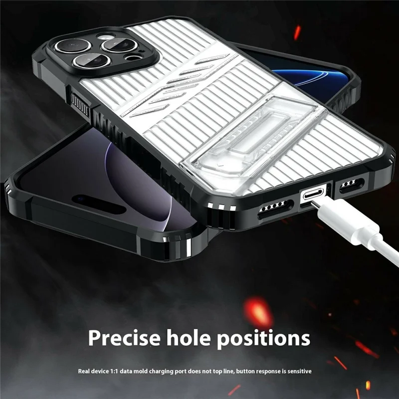Bulk Purchasing For iPhone 13 Pro Max Case Kickstand PC + TPU Military Grade Anti-drop Phone Cover - Green