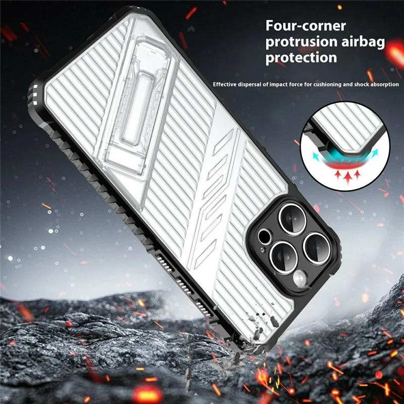 Bulk Purchasing For iPhone 13 Pro Max Case Kickstand PC + TPU Military Grade Anti-drop Phone Cover - Green