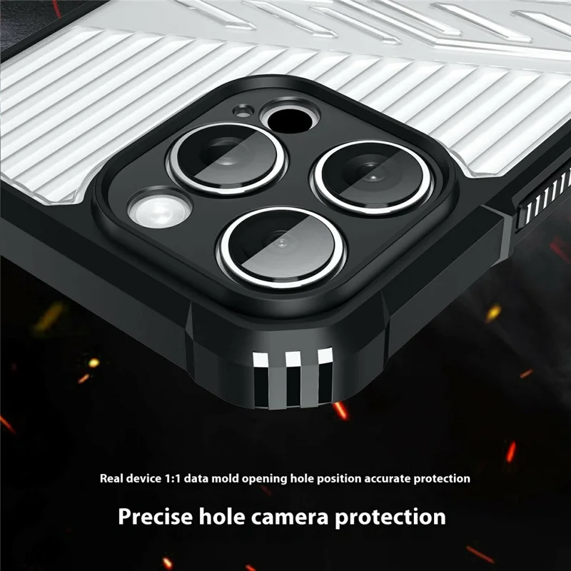 Bulk Purchasing For iPhone 12 Pro Case Kickstand PC + TPU Military Grade Anti-drop Phone Cover - Grey Black