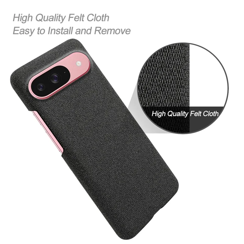 For Google Pixel 10 / 10 Pro Phone Case Cloth Texture Anti-Scratch Protective PC Back Cover - Black