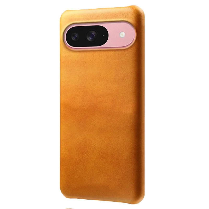 For Google Pixel 10 / 10 Pro Case Calf Texture PU Leather Hard PC Protective Phone Cover - Orange
