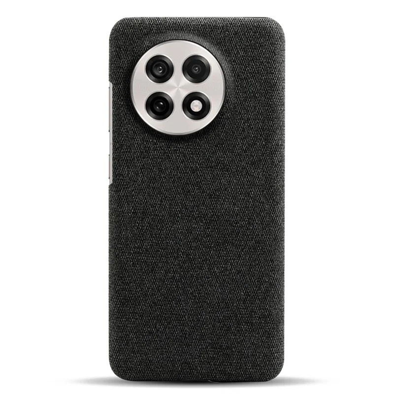 Funda para teléfono para OnePlus 13R 5G / Ace 5 5G / Ace 5 Pro 5G Textura de tela Cubierta posterior protectora de PC anti-arañazos - Negro
