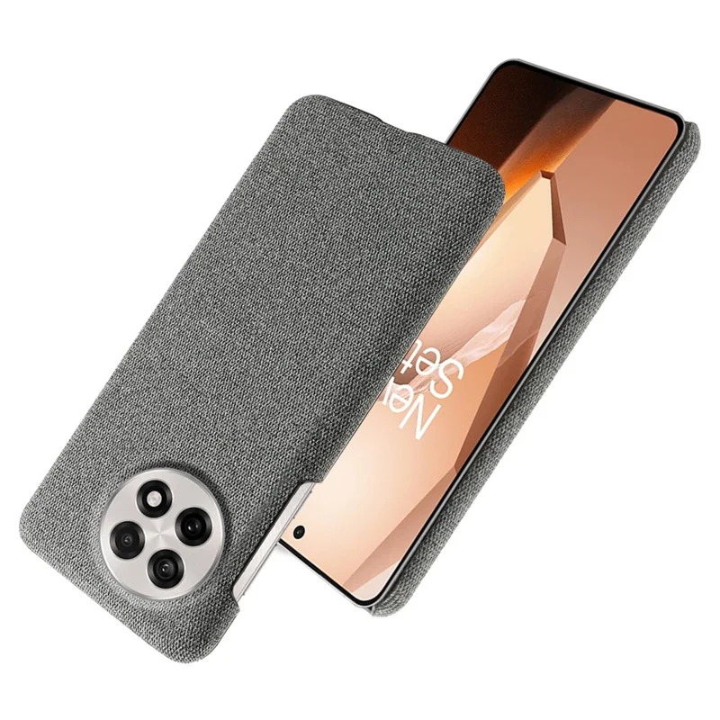 Phone Case for OnePlus 13R 5G / Ace 5 5G / Ace 5 Pro 5G Cloth Texture Anti-Scratch Protective PC Back Cover - Grey