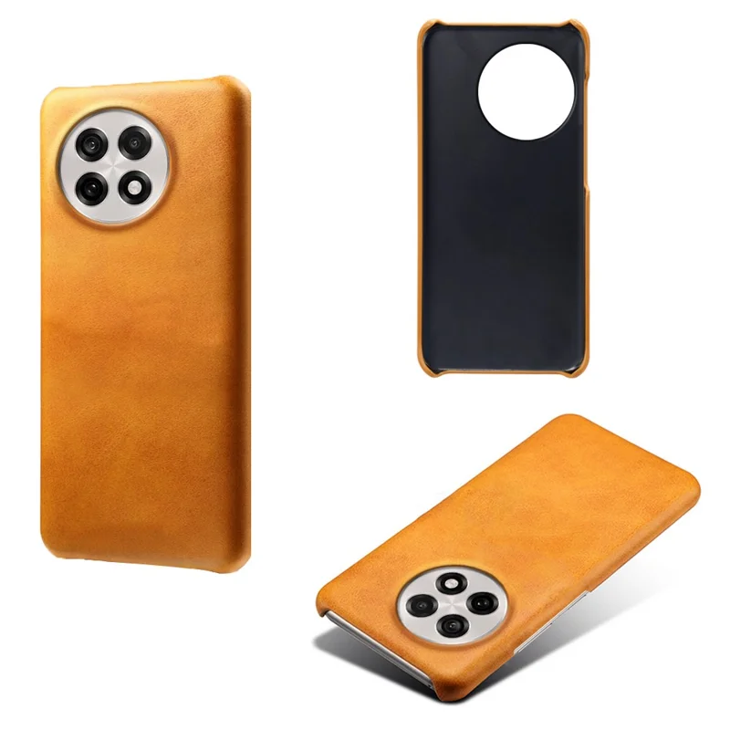 Schutzhülle für OnePlus 13R 5G / Ace 5 5G / Ace 5 Pro 5G Kalbleder-Textur PU-Leder Hartplastik Schutzhülle - Orange