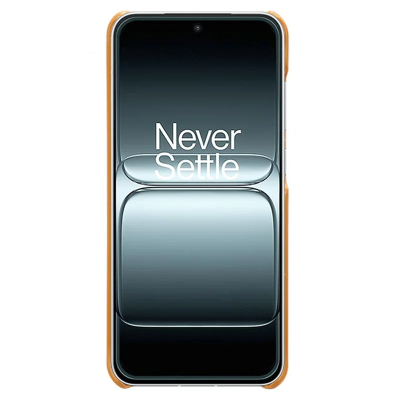 Cover per OnePlus 13T 5G in Pelle di Vitello con Texture, PC Rigido, Cover Protettiva per Telefono - Arancione