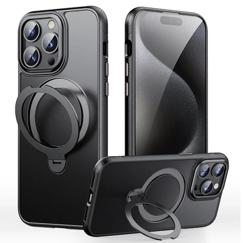 Funda para iPhone 14 Pro Compatible con MagSafe Antigolpes TPU PC con Soporte - Negro