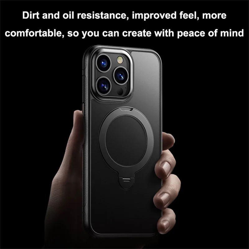 Funda para iPhone 14 Pro Compatible con MagSafe Antigolpes TPU PC con Soporte - Negro