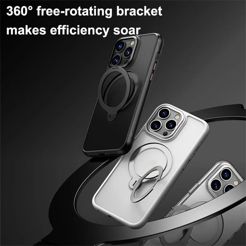 Funda para iPhone 15 Pro Max Compatible con MagSafe Antigolpes TPU PC con Soporte - Negro