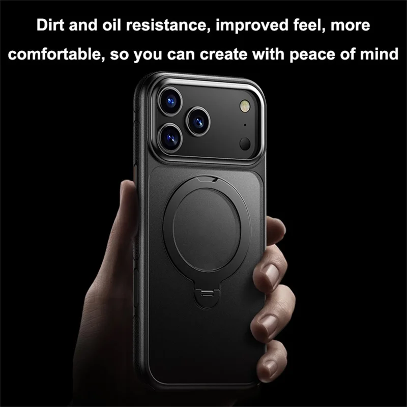 For iPhone 17 Pro Max Case Compatible with MagSafe Drop Proof TPU PC Kickstand Phone Cover - Transparent