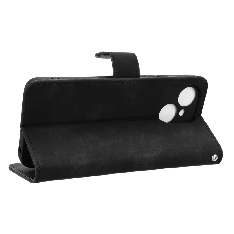 Funda de piel para TECNO Spark 40C Sensación de piel Anticaída Cartera Flip Funda de teléfono - Negro