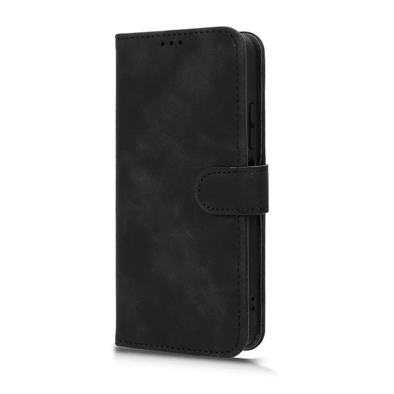 Funda de piel para TECNO Spark 40C Sensación de piel Anticaída Cartera Flip Funda de teléfono - Negro