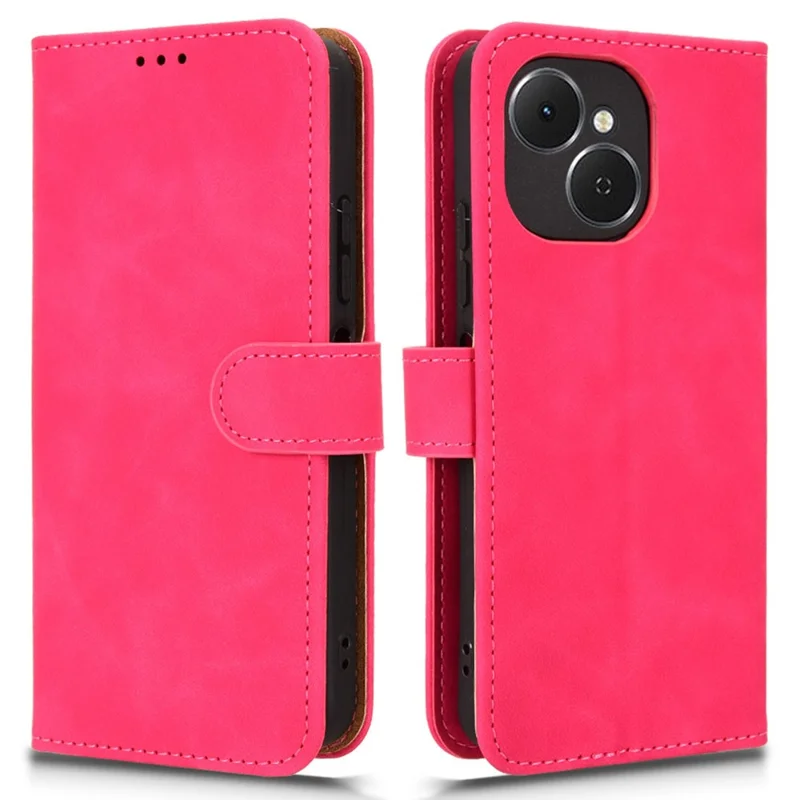 For TECNO Spark 40C Leather Case Skin Feel Anti Drop Wallet Flip Phone Cover - Rose