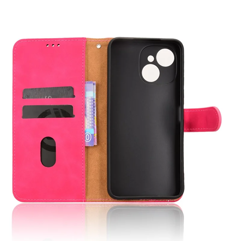 For TECNO Spark 40C Leather Case Skin Feel Anti Drop Wallet Flip Phone Cover - Rose