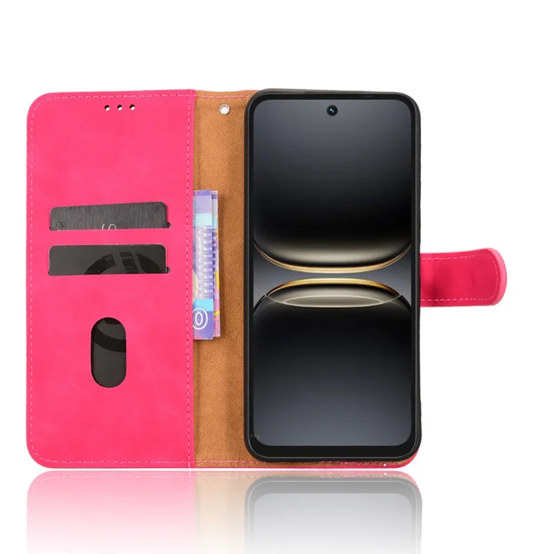 For TECNO Spark 40C Leather Case Skin Feel Anti Drop Wallet Flip Phone Cover - Rose