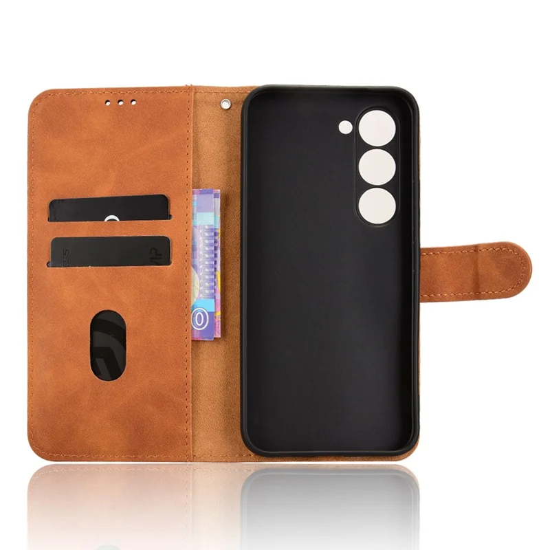 For TECNO Spark 40 Pro 4G Leather Case Skin Feel Anti Drop Wallet Flip Phone Cover - Brown