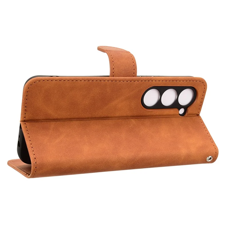 For TECNO Spark 40 Pro 4G Leather Case Skin Feel Anti Drop Wallet Flip Phone Cover - Brown