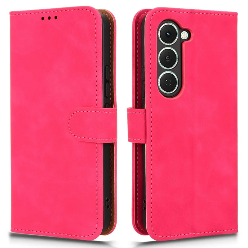 For TECNO Spark 40 Pro 4G Leather Case Skin Feel Anti Drop Wallet Flip Phone Cover - Rose