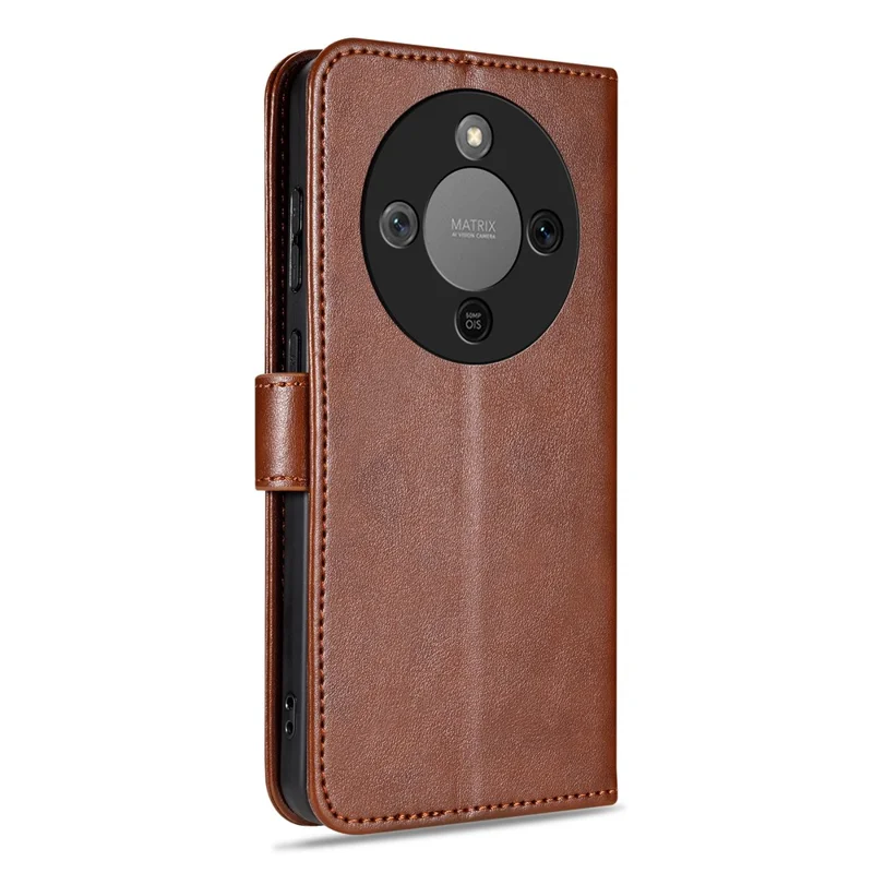 AZNS For Honor X70 5G Case Anti-Scratch PU Leather Stand Wallet Phone Cover - Brown