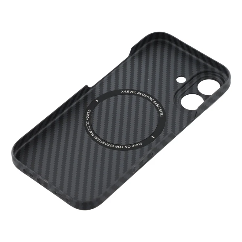 X-LEVEL Para iPhone 17 Capa Magnética Textura de Fibra de Carbono Capa de Telefone Rígida Ultra-Fina de PC
