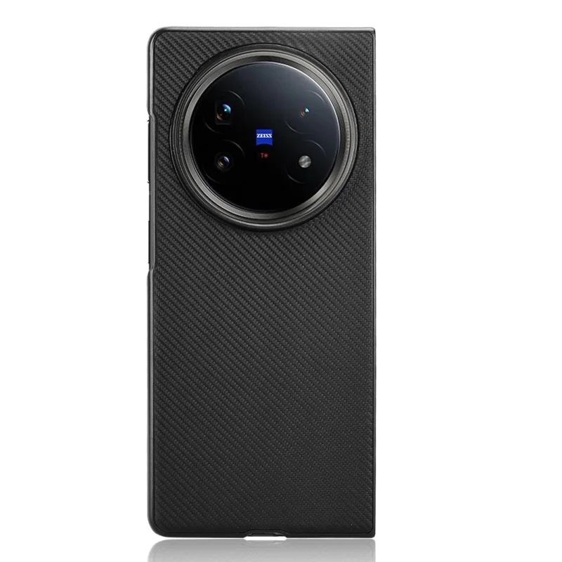 For vivo X Fold5 5G Case Carbon Fiber Texture Shockproof PU + PC Phone Cover - Black