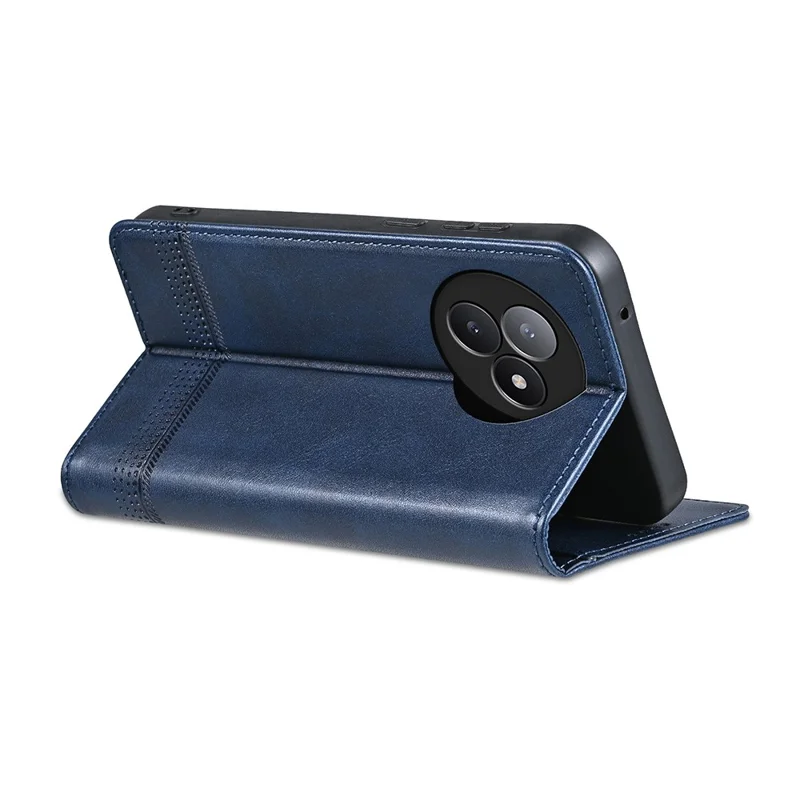 AZNS Pour Xiaomi Redmi K80 Ultra 5G Étui en Cuir de Vachette Portefeuille - Bleu