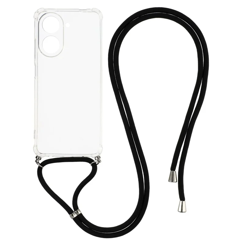 For Xiaomi Redmi A5 4G (171.7mm) Case Reinforced Corner TPU Clear Phone Cover with Lanyard
