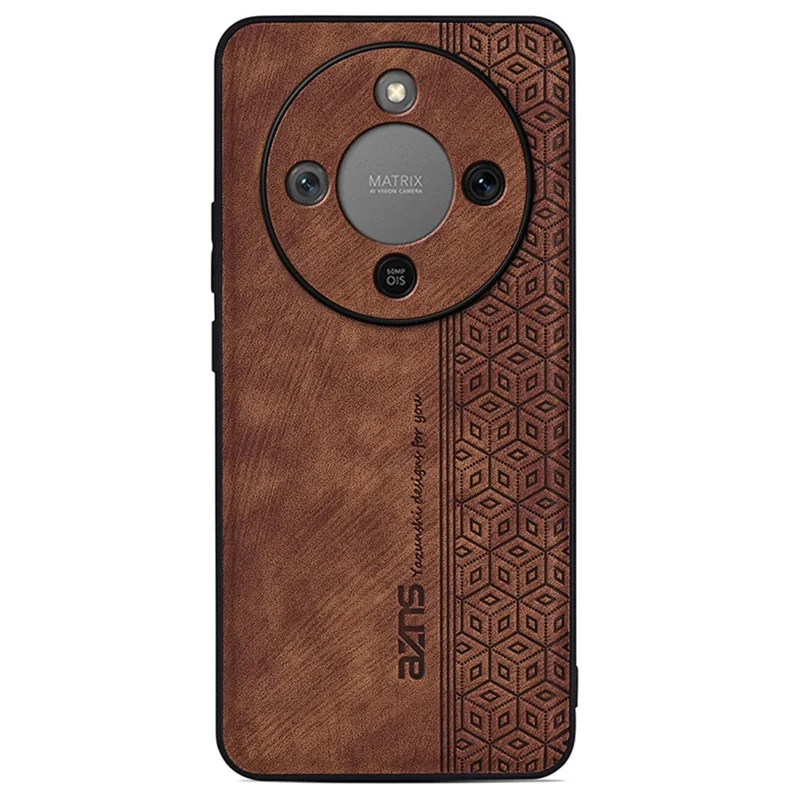 AZNS Pour Étui Honor X70 5G Protection en Cuir PU Recouvert de TPU - Marron