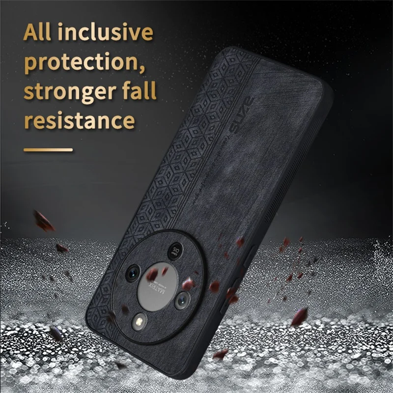 AZNS Pour Étui Honor X70 5G Protection en Cuir PU Recouvert de TPU - Marron