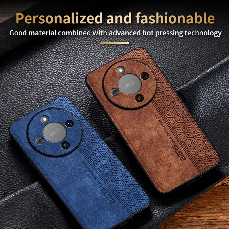 AZNS Pour Étui Honor X70 5G Protection en Cuir PU Recouvert de TPU - Marron