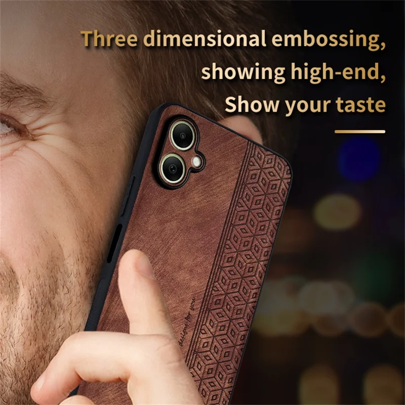 AZNS Pour étui Samsung Galaxy A07 4G Coque de protection en cuir PU recouvert de TPU - Marron
