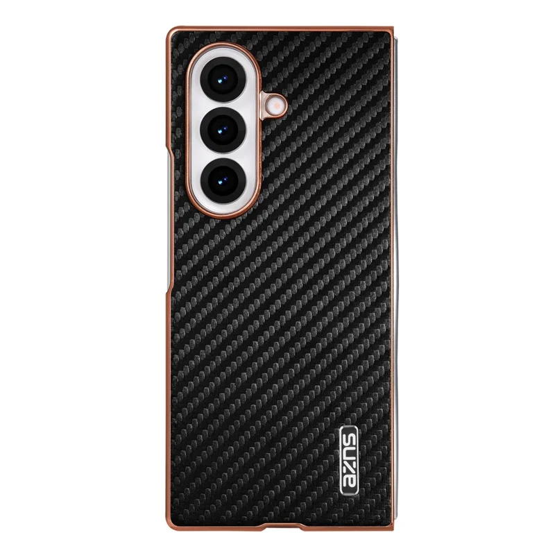 Étui AZNS pour Samsung Galaxy Z Fold7 5G - Aspect Fibre de Carbone Électrolytique, Coque de Téléphone en PU+PC - Noir