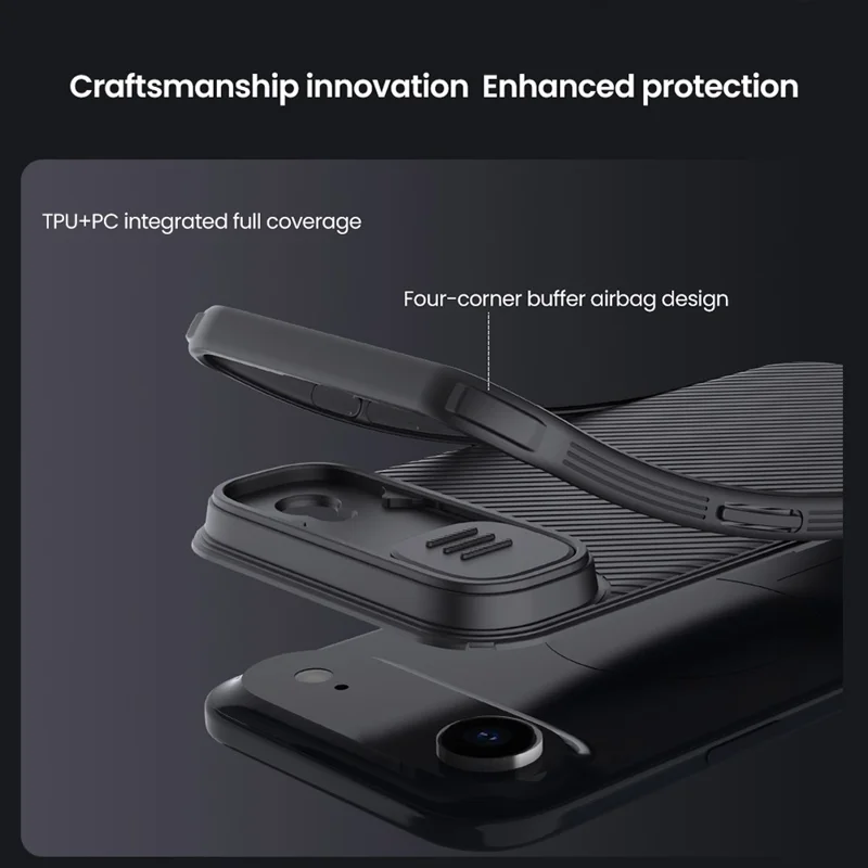 Funda NILLKIN Camshield Pro para iPhone 17 Air con tapa deslizante de cámara, carcasa de PC + TPU